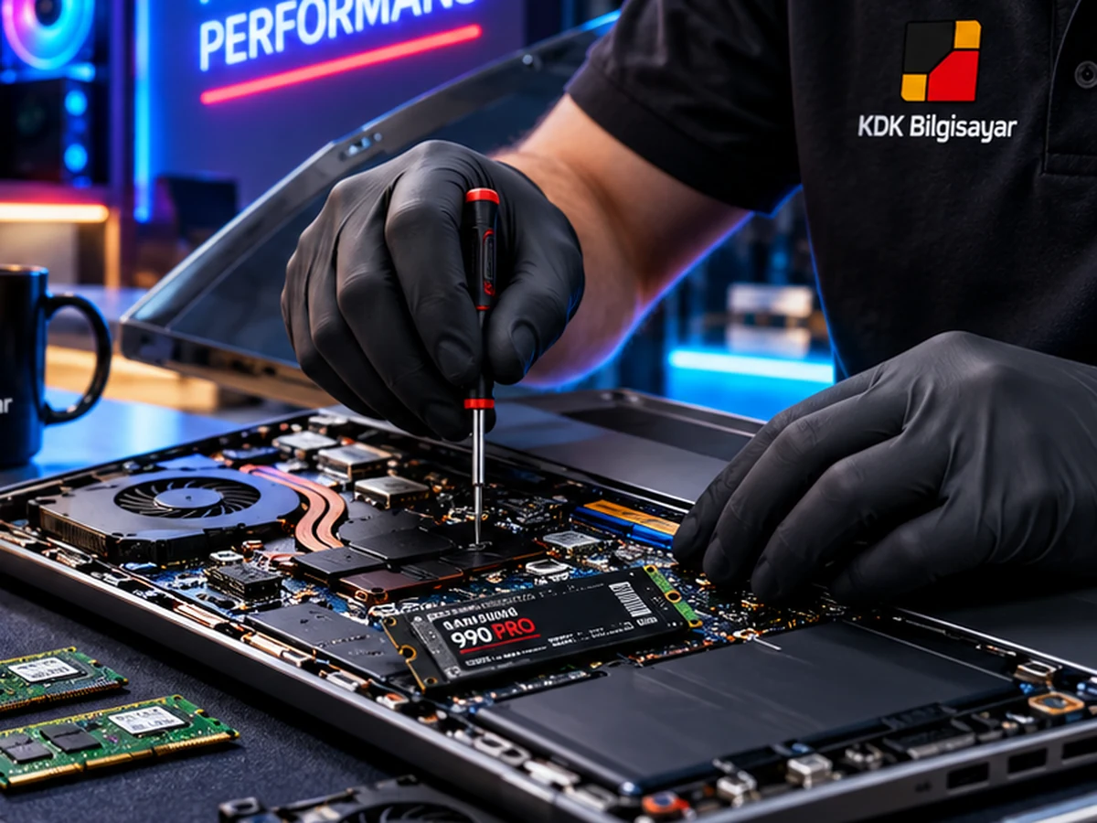 Laptop teknik servis ve donanım bakım çalışma alanı